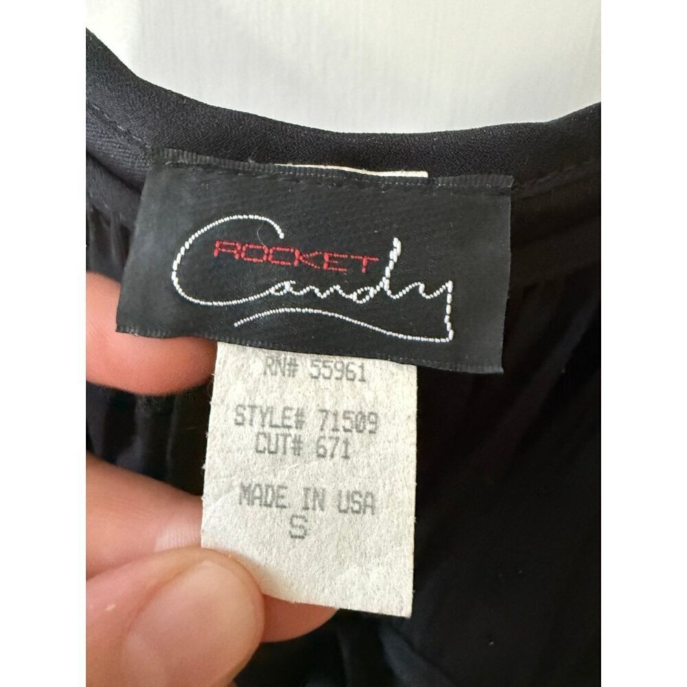 Vintage Rocket Candy Black Beaded Slip Dress – Size Small - Picture 6 of 10
